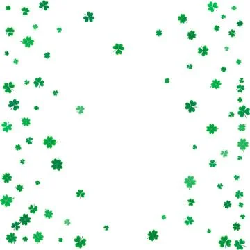 St. Patricks day background with flying clovers. Stock Illustration