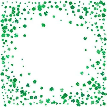 St. Patricks day background with flying clovers. Stock Illustration