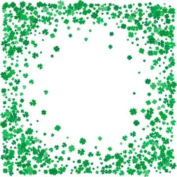 St. Patricks day background with flying clovers. Stock Illustration