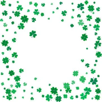 St. Patricks day background with flying clovers. Stock Illustration