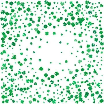 St. Patricks day background with flying clovers. Stock Illustration