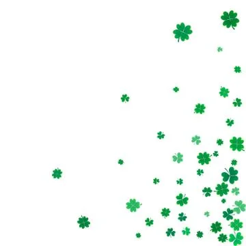 St. Patricks day background with flying clovers. Stock Illustration