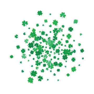 St. Patricks day background with flying clovers. Stock Illustration