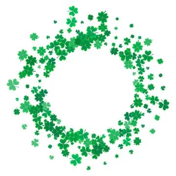 St. Patricks day background with flying clovers. Stock Illustration
