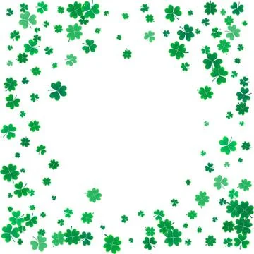 St. Patricks day background with flying clovers. Stock Illustration