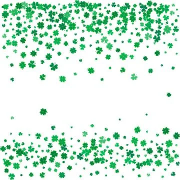 St. Patricks day background with flying clovers. Stock Illustration