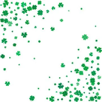 St. Patricks day background with flying clovers. Illustrazione stock