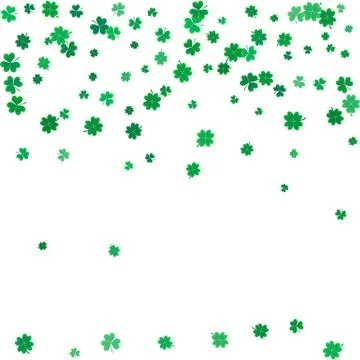 St. Patricks day background with flying clovers. Stock Illustration