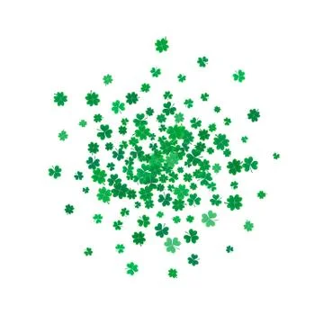St. Patricks day background with flying clovers. Stock Illustration