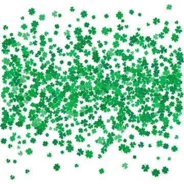 St. Patricks day background with flying clovers. Stock Illustration