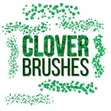 St. Patricks day background with flying clovers. Stock Illustration