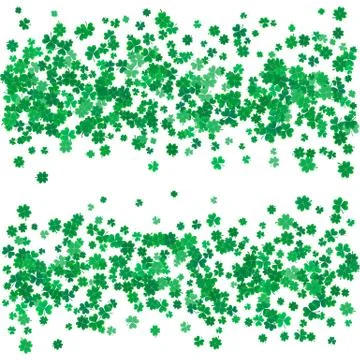 St. Patricks day background with flying clovers. Stock Illustration