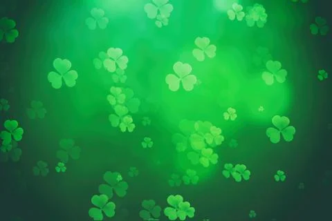 ST Patrick's day background green clover leaf bokeh lights defocused for ST Illustrazione stock