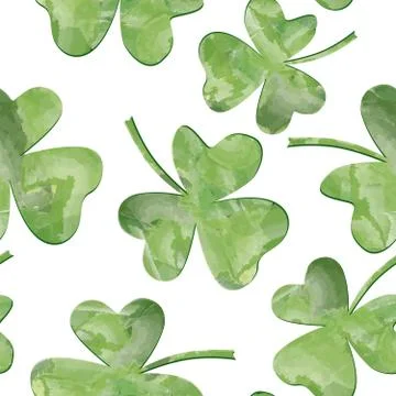 St. Patrick's Day Background. Leaves seamles watercolor pattern イラスト素材