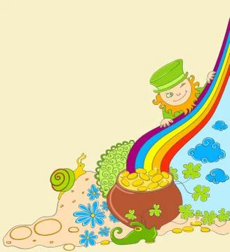 St Patrick's Day background with leprechaun Stock-Illustration