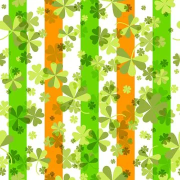St Patrick's Day background. Seamless shamrock pattern. Ireland symbol pattern Stock Illustration