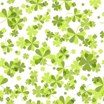 St Patrick's Day background. Seamless shamrock pattern. Ireland symbol pattern Stock Illustration