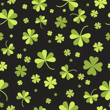 St Patrick's Day background. Seamless shamrock pattern. Ireland symbol pattern 스톡 일러스트