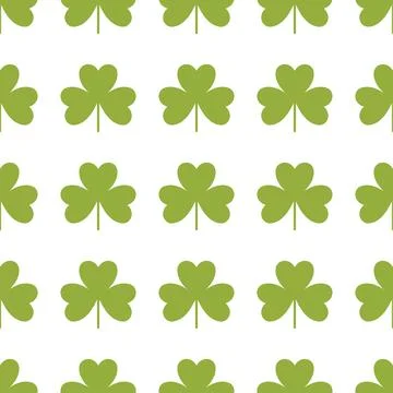 St Patrick's Day background. Seamless shamrock pattern. Ireland symbol pattern Stock Illustration