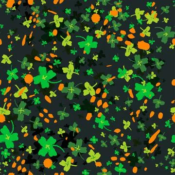 St Patrick's Day background. Seamless shamrock pattern. Ireland symbol pattern Stock Illustration