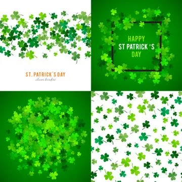 St Patricks Day background set. Vector illustration Stock Illustration