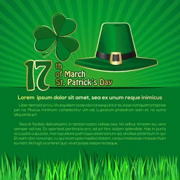 St. Patrick's Day background with space for text. March 17th Stock Illustration