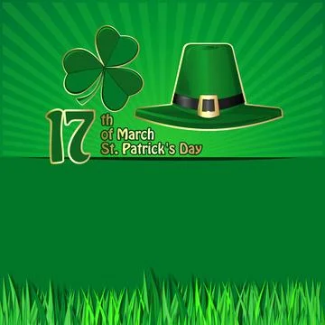 St. Patricks Day background with space for text. March 17th. Stock Illustration