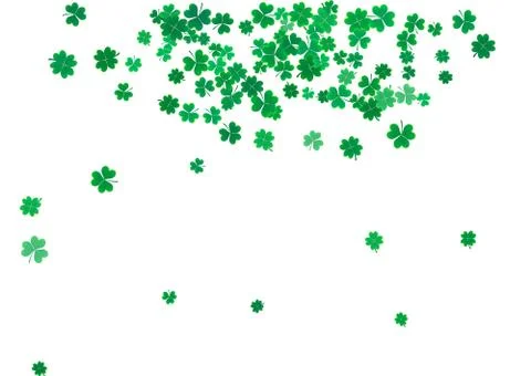 St. Patrick's Day background template with falling clover leaves Illustrazione stock