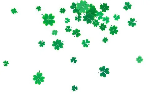 St. Patrick's Day background template with falling clover leaves Stock Illustration
