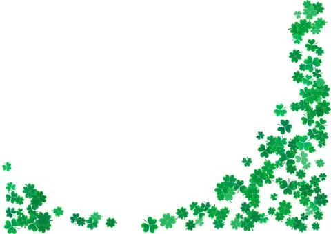 St. Patrick's Day background template with falling clover leaves Stock Illustration