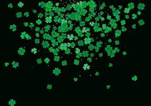 St. Patrick's Day background template with falling clover leaves Stock Illustration