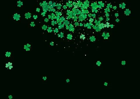 St. Patrick's Day background template with falling clover leaves Stock Illustration