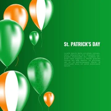 St. Patrick's day background whith helium balloons Illustrazione stock