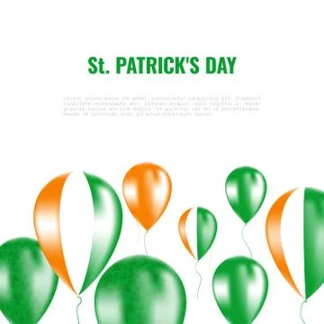 St. Patrick's day background whith helium balloons Illustrazione stock