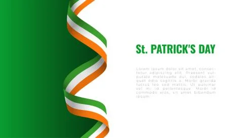 St. Patrick's day background whith holiday ribbon Stock Illustration