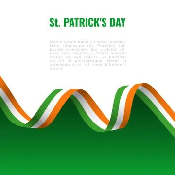 St. Patrick's day background whith holiday ribbon Stock Illustration