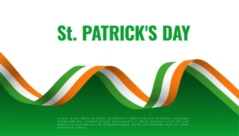 St. Patrick's day background whith holiday ribbon Stock Illustration