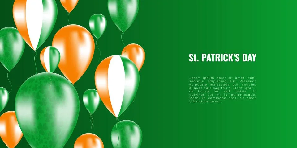 St. Patrick's day background whith helium balloons Stock Illustration