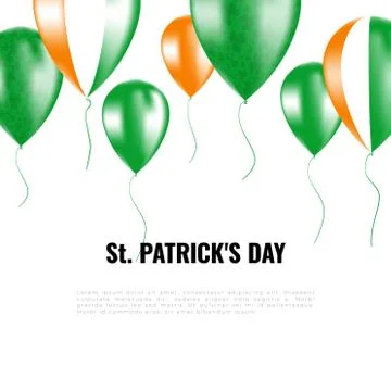 St. Patrick's day background whith helium balloons Stock Illustration