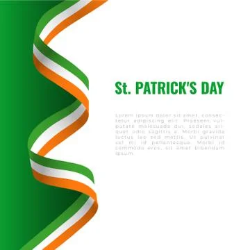 St. Patrick's day background whith holiday ribbon Stock Illustration