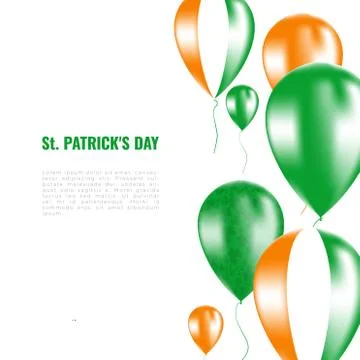 St. Patrick's day background whith helium balloons Stock Illustration