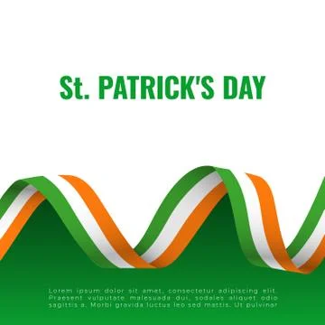 St. Patrick's day background whith holiday ribbon Stock Illustration