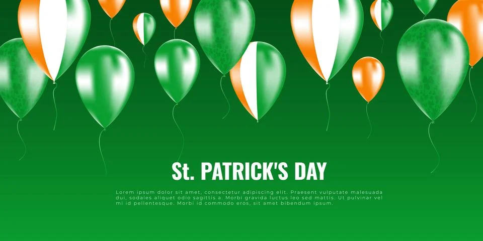 St. Patrick's day background whith helium balloons Stock Illustration