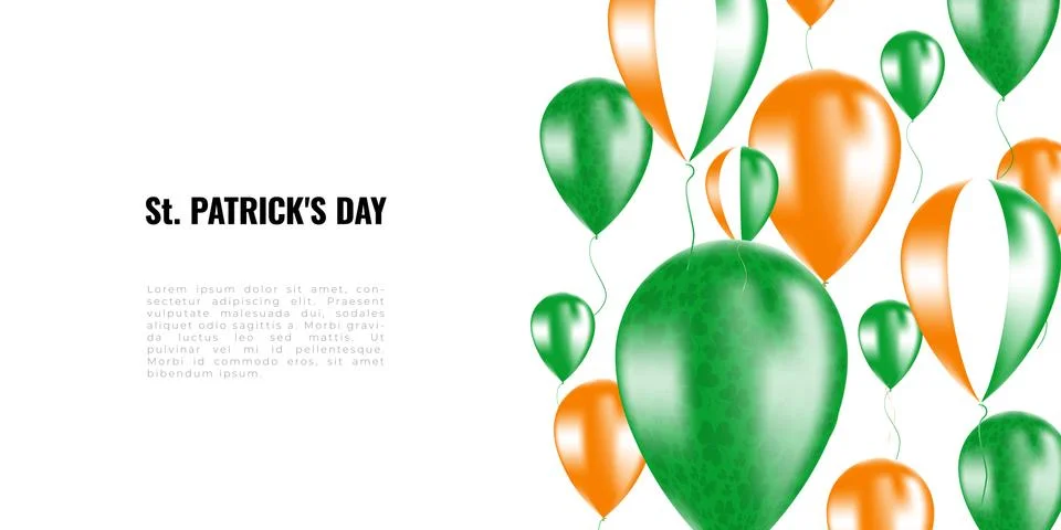 St. Patrick's day background whith helium balloons Illustrazione stock