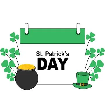 St Patrick's day banner with different Irish elements Illustrazione stock