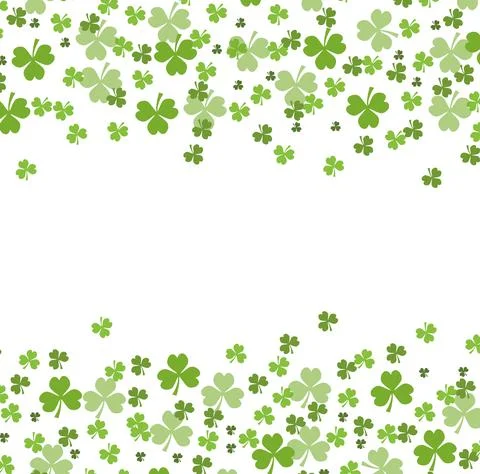 St. Patrick's Day banner .Template for your design with clover, shamrock. Vector Illustrazione stock