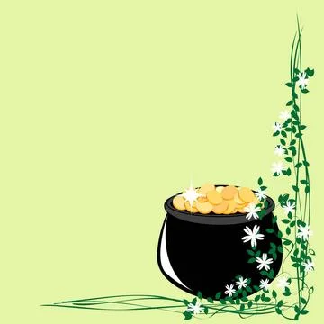 St. Patricks Day border Design elements for St. Patricks Day with pot of g... Stock Photos