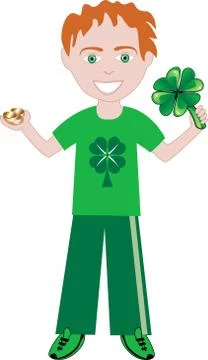 St Patricks Day Boy Stock Illustration