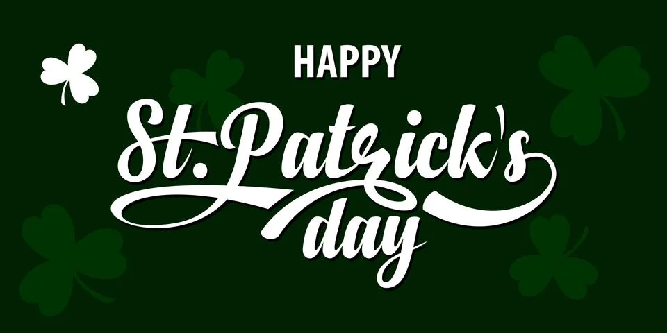 St. Patricks day calligraphic text Stock Illustration