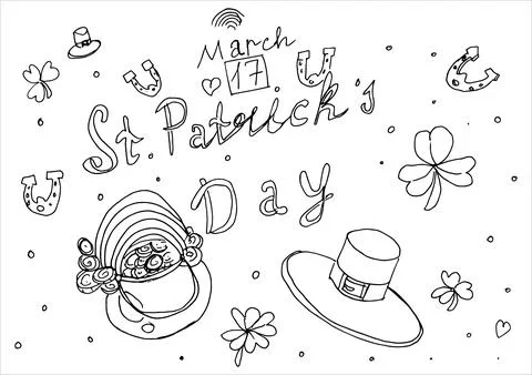 St. Patrick's Day celebration elements set. Vector sketch illustration. Stock Illustration